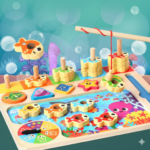 Kindergarten Wooden Stereo Magnetic Fishing Toy