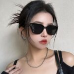 Cat's eye sunglasses.